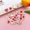 10/30/50pcs Valentine's Day Pendant Heart shaped Alloy Jewelry Heart shaped Jewelry Necklace Gold Plated Pendant DIY Earrings Bracelet Making Crafts