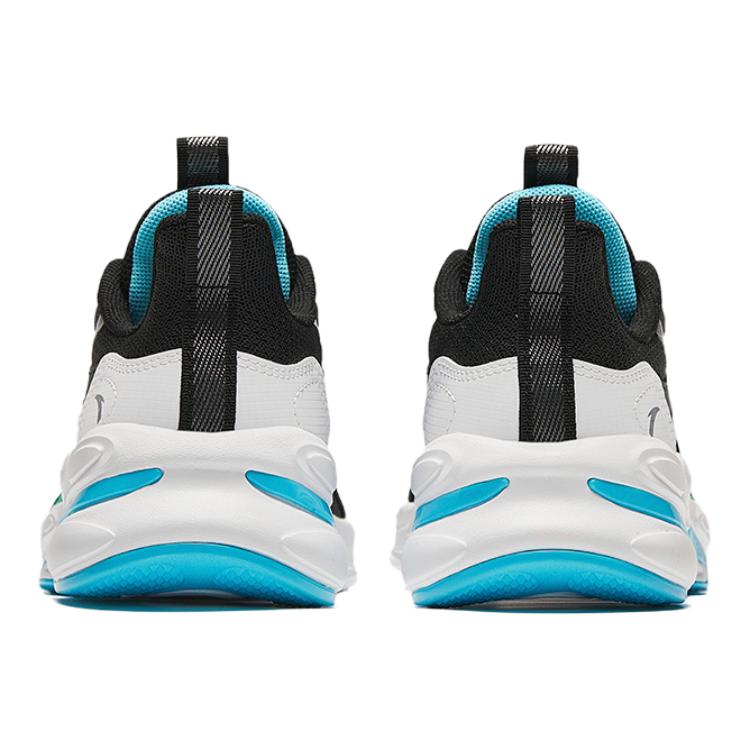 Anta Kids Synthetic Leather Fabric Comfortable Non-Slip Wear-Resistant Breathable Low-Top Running Shoes Kids Sneaker Black White Blue A12435523-3