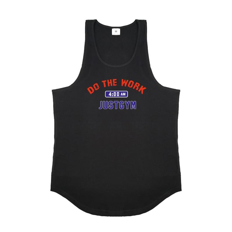 Do The Work  Summer Running Basketball Bodybuilding Fitness Cotton Breathable O-neck Printed Workout Gym Sports Mens Vest