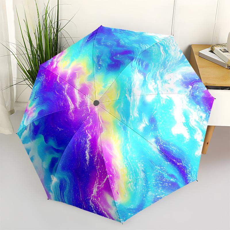 

1pc Waves Umbrella Portable Folding Umbrella Durable Iron Frame, Suitable for All Seasons Home Travel Outdoor yy260319002