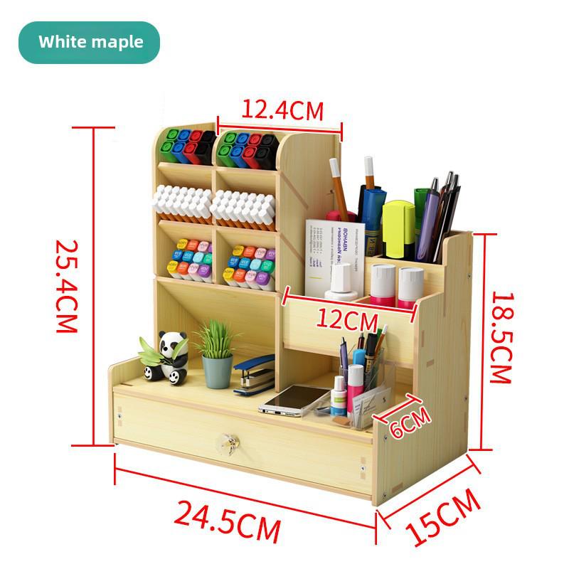Nordischer Kreativer Holz-Stifthalter: Desktop-Organizer mit großer Kapazität und mehreren Fächern