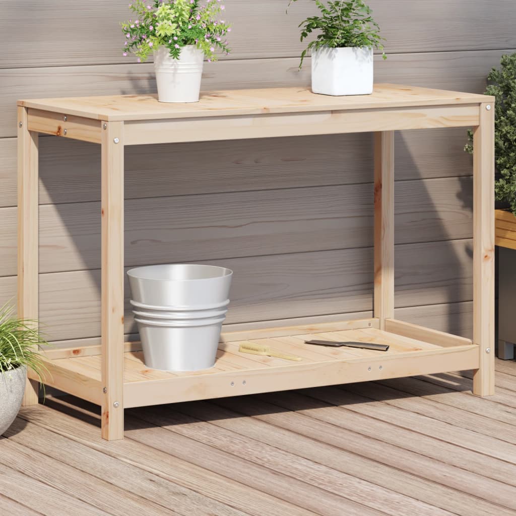 Vidaxl - Potting Table With Shelf 108x50x75 Cm Solid Wood Pine