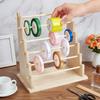 1set 6 Layers Wood Bracelet Organizer Display Riser Stands Moccasin 19.9x31.6x35.5cm