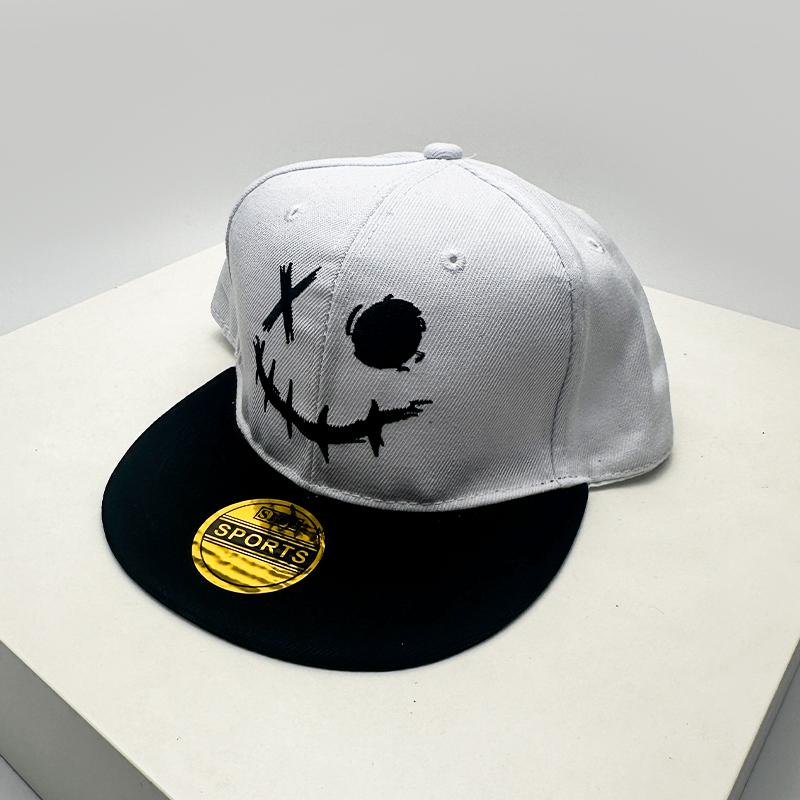 Baseball Stitching Embroidered Expression Face Smiling Women  Men For Neutral Gender Fresh Caps Peaked Hats Breathable Hip Hop Urban Street Style