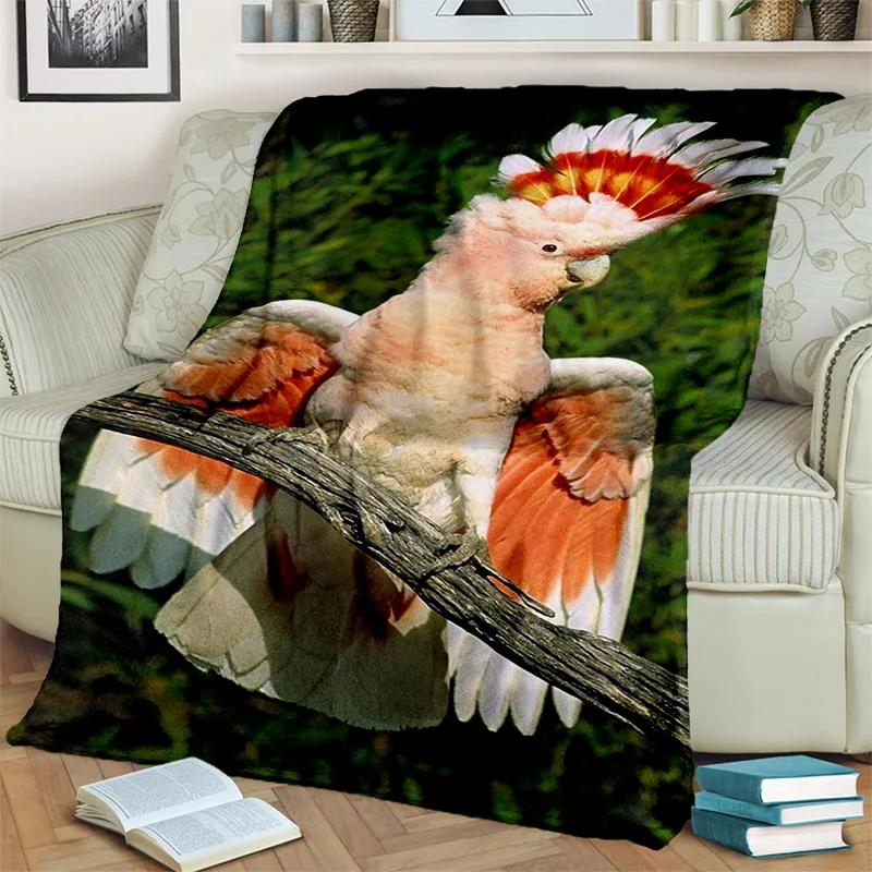 3D Colorful Macaws Parrot Birds Blanket,Soft Throw Blanket for Home Bedroom Bed Sofa Picnic Travel Office Rest Cover Blanket Kid