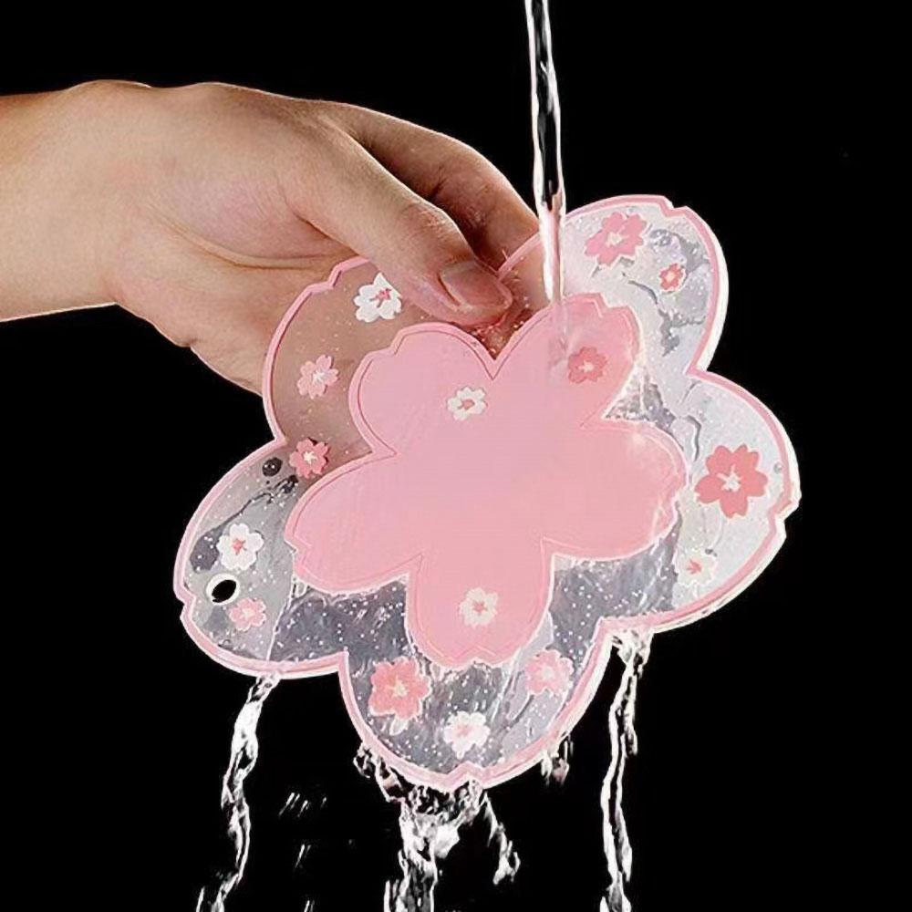 Cherry Blossom Heat Insulation Pad Dining Table Mat Anti-skid Cup Pads Non-slip Coaster Home Decor Kitchen Accessories Tableware