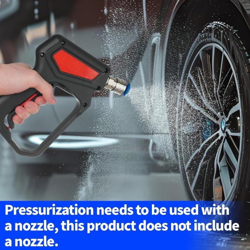 Heavy Duty Quick Disconnect Water Guns With 3 Connects Adapters ABS Copper AntiVibration Handle for Garden Cleaning Task