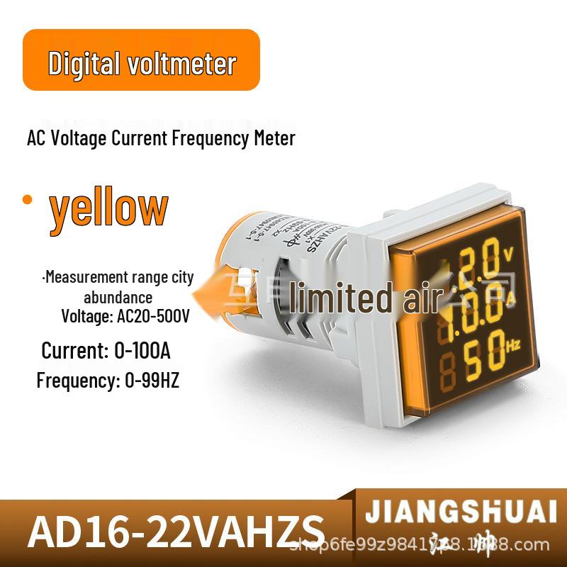 AD16-22AVHZ Digital LED Meter: AC Current, Voltage, Hertz Display with Current Transformer.