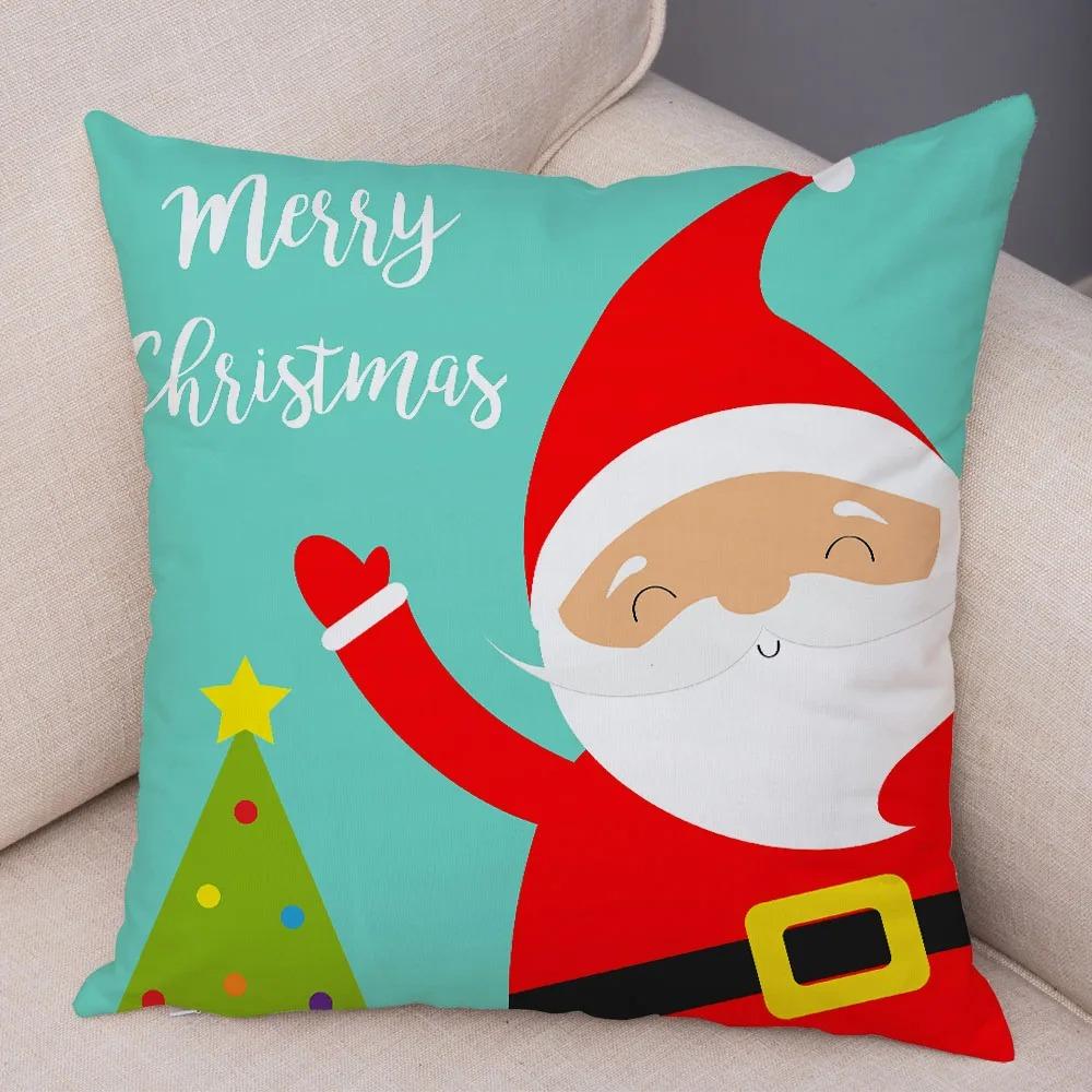 

Наволочки с рождественской тематикой Аксессуары для автомобиля Офис Санта-Клаус Гостиная Диван Домашние наволочки 40x40cm