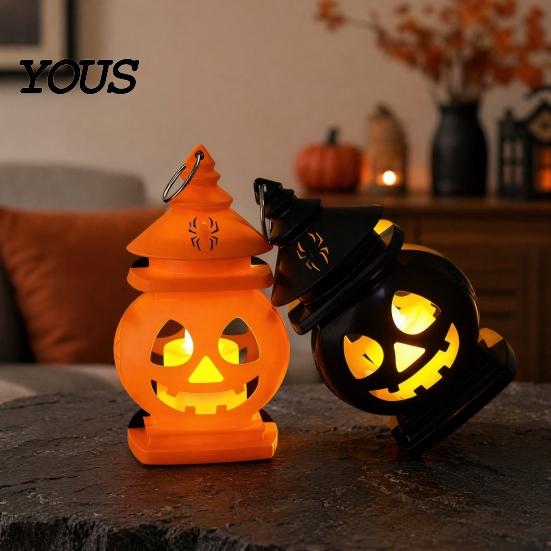 Castle Shape Halloween Light Pumpkin Lantern, Handheld Glowing Jack O Lantern Party Table Centerpiece for Kids, Spooky Decoration Prop, Night