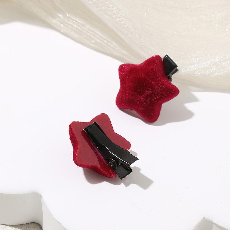 10Pcs Sweet Versatile Small Red Heart Star Hair Clips For Women Girls Elegant Hair Clip Exquisite Hair Accessories Gifts