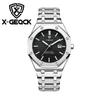 Men's Luxury Business High Quality Stainless Steel Strap Waterproof Quartz Watch Calendar Night Light Grid Dial