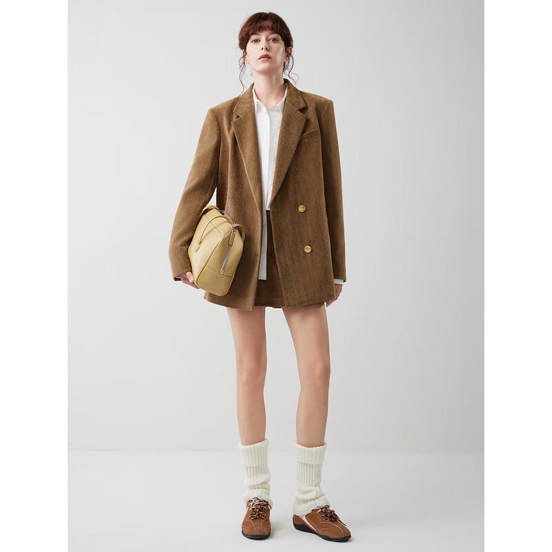 ELLE Women's Embroidered Corduroy Blazer