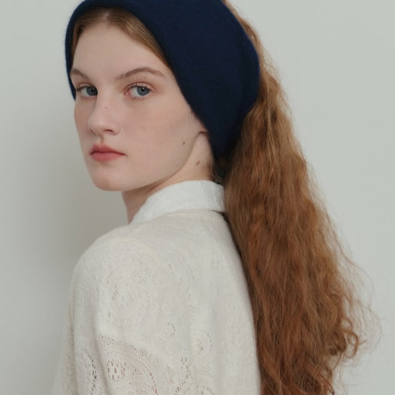 

poev Двусторонняя вязаная повязка для волос - Темно-синий FREE