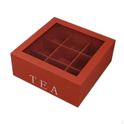 Boîte à bijoux Cadeau avec couvercle visible Organisateur en bois Coffre de rangement pour thé pour petit sucre