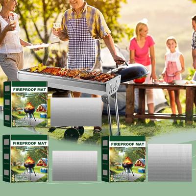 Tapis de feu de barbecue portable Anti-pollution, Anti-feu, Anti-usure, Imperméable et stable Tapis de protection extérieur