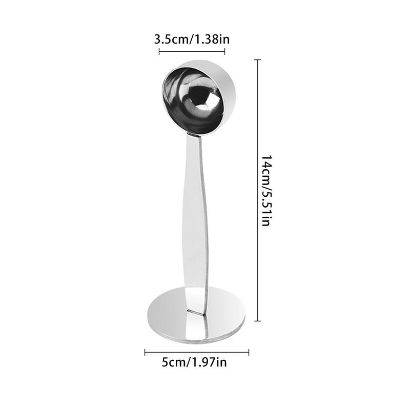 1Pieces 15ml Stainless Steel Stand Tamper Spoon 2 In 1 Coffee Scoop Portable Coffee Powder Measuring Scoop Outdoor tableware