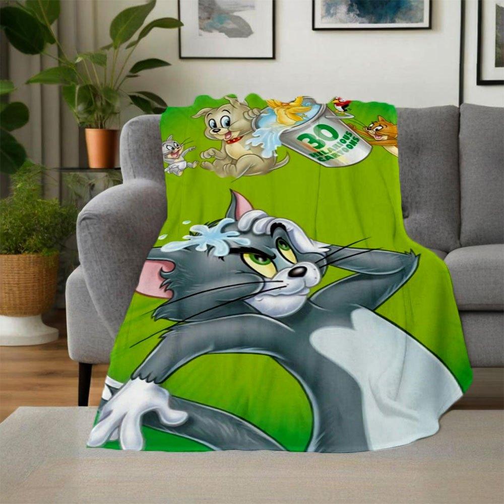 Tom Jerry Cartoon Phone Wallpaper HDBlanket Flannel Throw Blanket for Sofa, Bed, Travel, Camping, Office