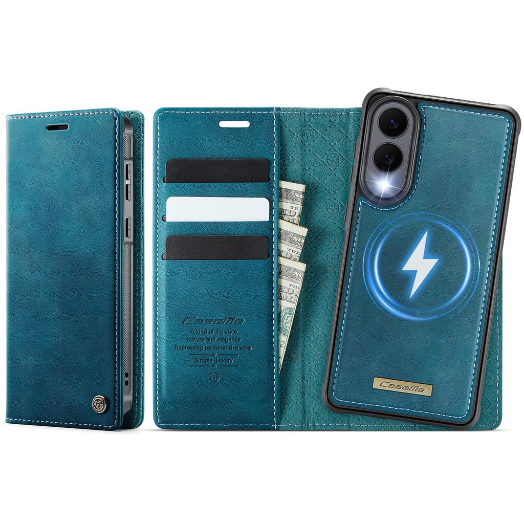 Für Samsung Galaxy S25 Edge Case CASEME C49 Magnetisches Case RFID-blockierend Abnehmbares Portemonnaie Leder Handyhülle