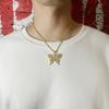 Hip Hop Diamant Engelsflügel Dollar Anhänger Halskette Mode Persönlichkeit Herren Iced Out Herrenschmuck