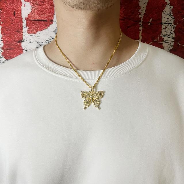 Hip Hop Diamant Engelsflügel Dollar Anhänger Halskette Mode Persönlichkeit Herren Iced Out Herrenschmuck