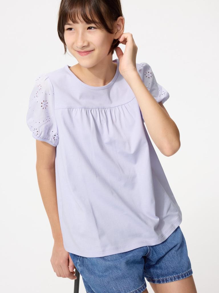 Uniqlo Japan Girls Puff Sleeve T shirT