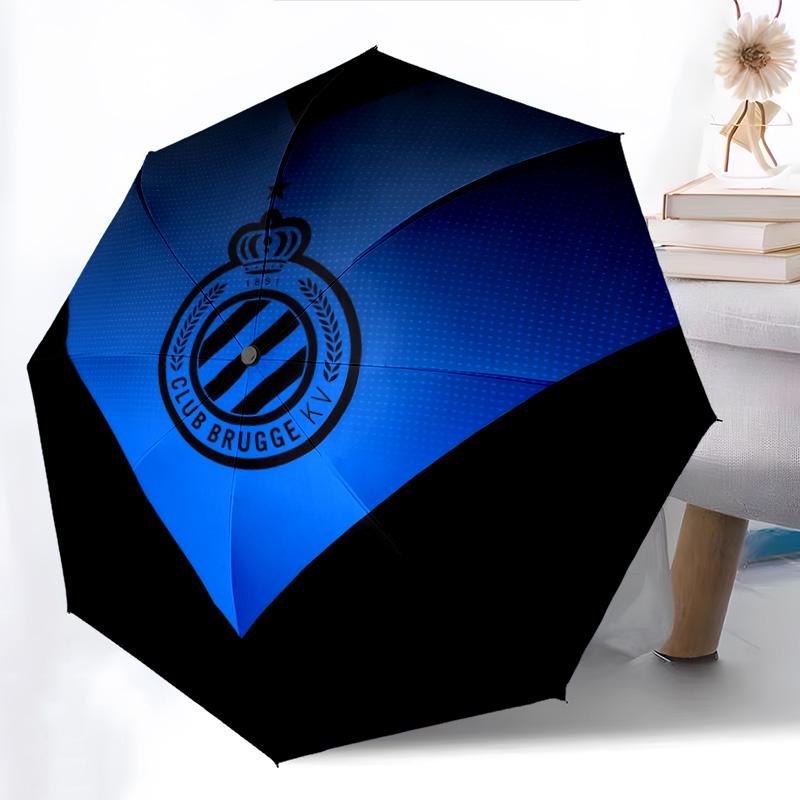 Club Brugge KVpattern, automatic folding umbrella, portable and foldable design, 8 ribs, a Christmas or birthday gift.