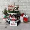 Christmas Tiered Tray Decor, Rustic Farm-House Xmas Wooden Signs Decorations For Kitchen Home Table Party Supplies, Tray Not Include