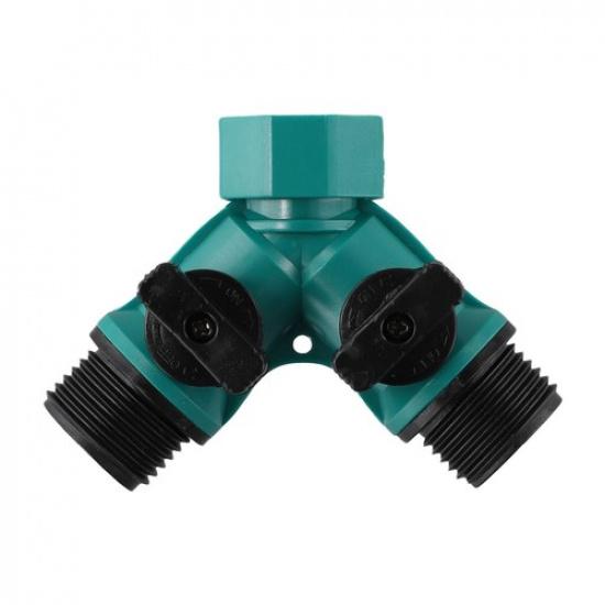 2 Way ABS Garden Hose Tap Adaptor Connector Y Piece Splitter Tools New