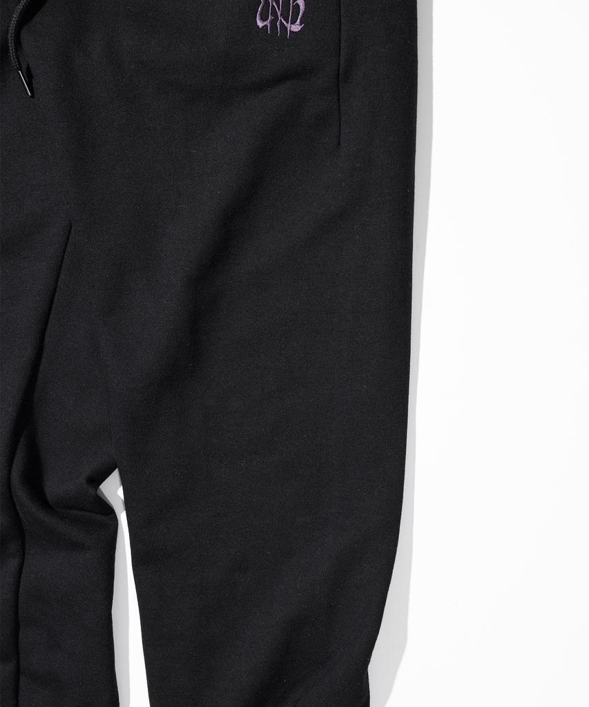 MASSNOUN Grating Emblem Back Slit Zipper Training Pants Mfttp005-Bk