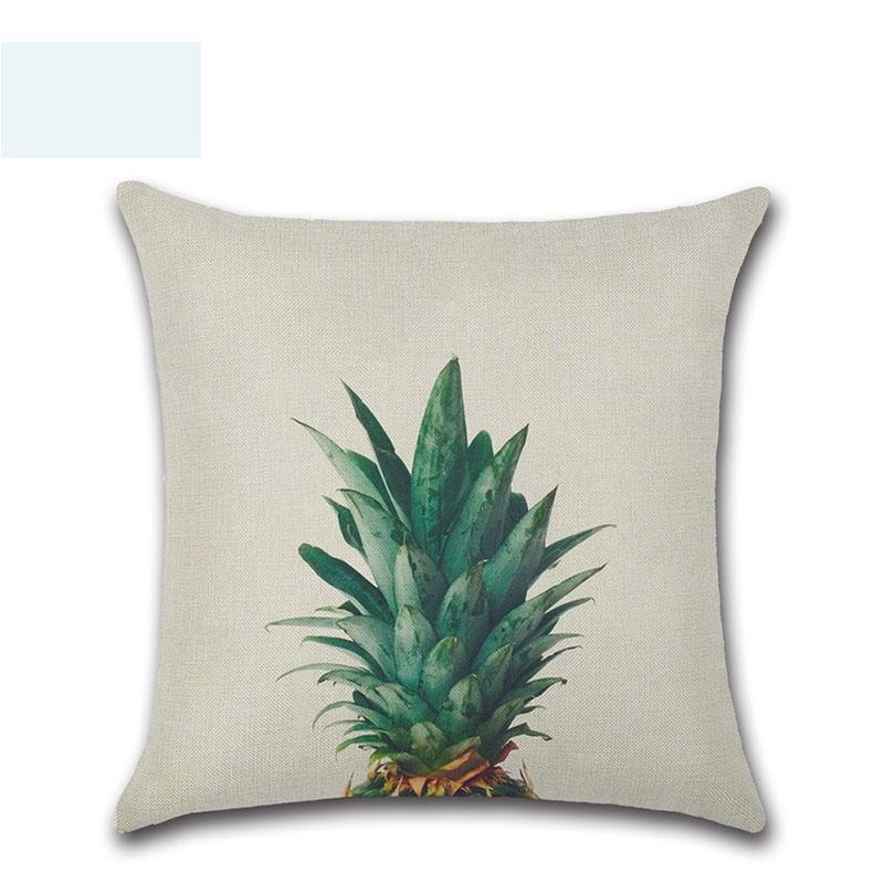 Tropical 18 Green Plant Pillow Case Cotton Sofa Cushion Cover Decorative