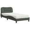 VidaXL Lit avec matelas gris foncé 80x200 cm tissu, meuble de chambre à coucher, lit simple, cadre de lit incurvé, sommier, 3208493