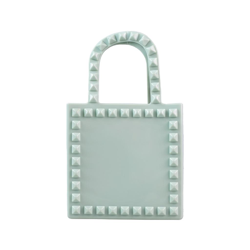 Neue Mode Jelly Bags PVC Damen Einfarbig Nieten Abendtasche Langlebig Schmutz Leicht zu Waschen Vielseitige Handtaschen Kleine Quadratische Taschen