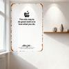 Vintage Rustic Steve Jobs Quote Metal Tin Sign, 'The Only Way To Do Great Work...' Apple Bite Mark Artemio Jobe Signature Decor