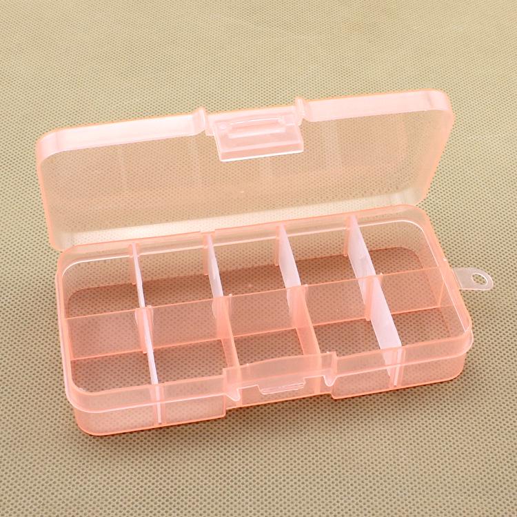 10-Grid Detachable Multi-color Plastic Storage Box for Fishing Gear, Jewelry, Beading, and Electronic Components