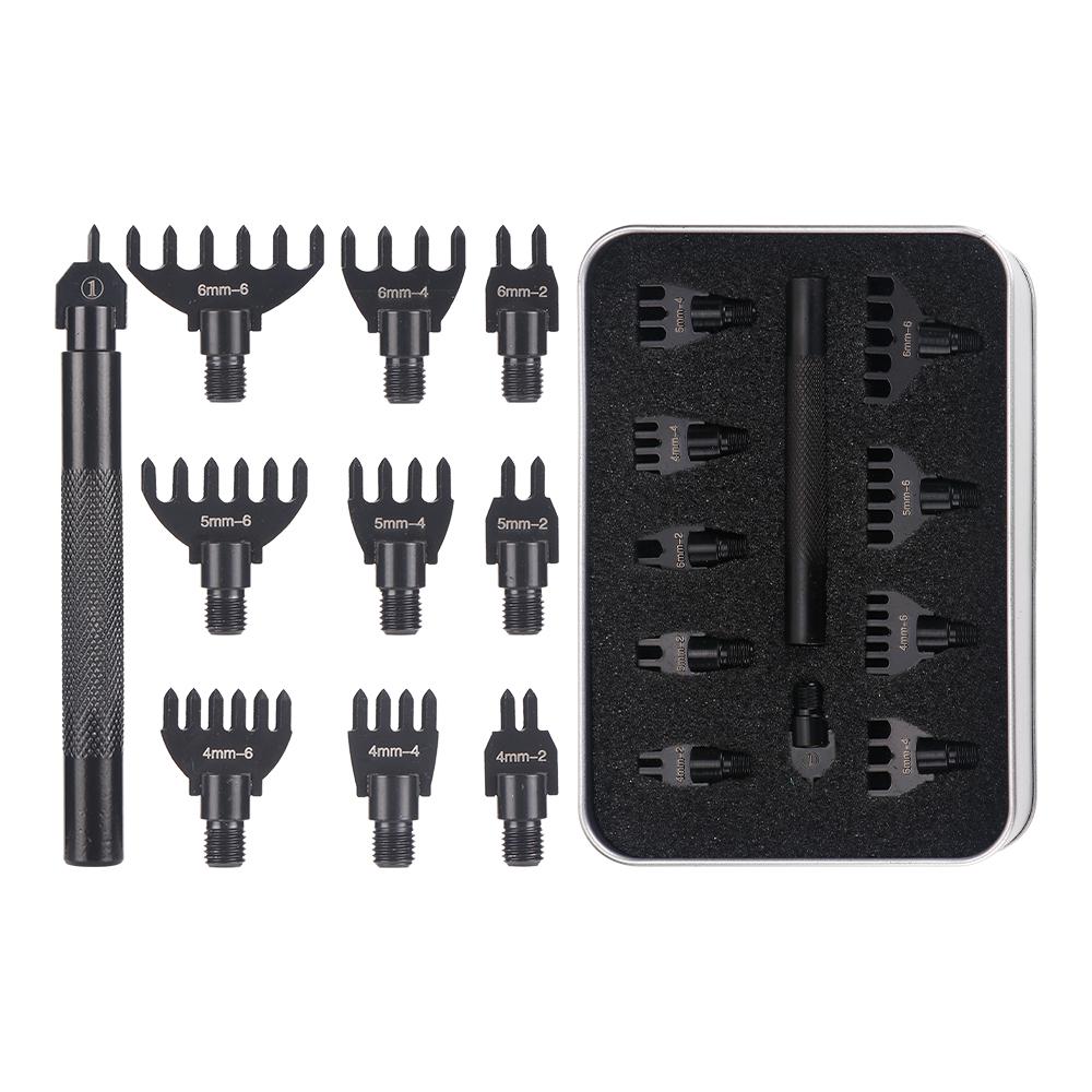 1set High Quality Leather Punch Tool Set, 4/5/6mm Punching Spacing, Professional DIY Leather Stitching Cutting Hole Puncher Tool