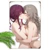 Wystrój Pokoju Dziewczyna Anime Vintage Metalowy Znak Aluminiowa Sztuka Ścienna z Nawierconymi Otworami do Domu Jaskini Mężczyzny Garażu i Pubu