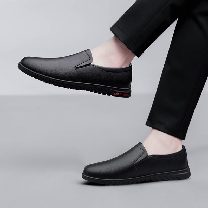 Mens Slip on Flats Genuine Leather Men Loafers Hot Sale Breathable Men's Lazy Shoes Men Casual Stylish Business Shoes