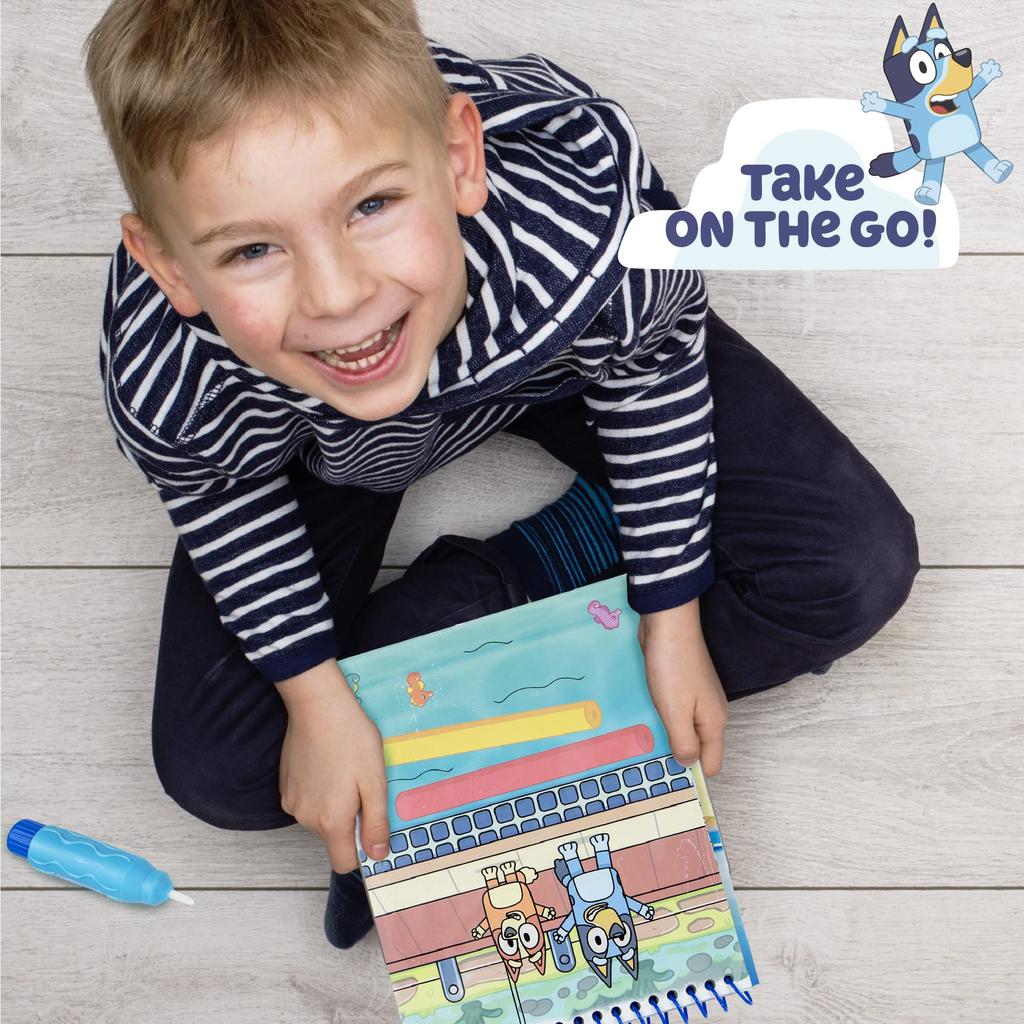 Bluey Aqua Includes 4 Reusable Pages of Water Art Water Color with Water Water Reveal Activity Paint Art, & Pen, Book, Book,