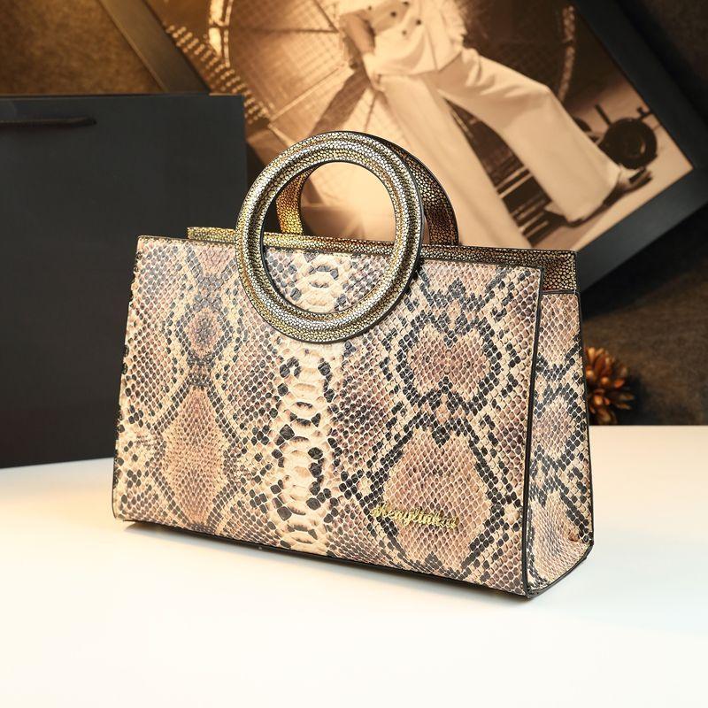 Snake Pattern Shoulder Bag Premium Sense Portable Light Luxury Large Capacity Versatile Tote Bag Women S Bag