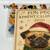 Weihnachts-Adventskalender 2026 Eule/Hund Kalender, 24 Tage Countdown mit Mini-Tierfiguren-Box-Ornamenten, PVC Sammelfiguren für die Feiertage