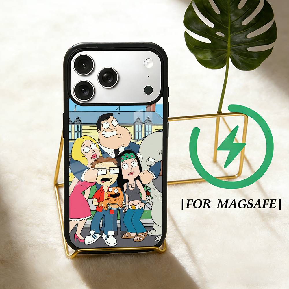Cartoon A-American Dad  Phone Case For iPhone 17,16,15,14,13,12,Plus,Pro,Max For Magsafe Magnetic Wireless Charge