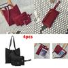 Leather 4pcs Women Handbag Lady Shoulder Bag Tote Purse Messenger Set Satchel