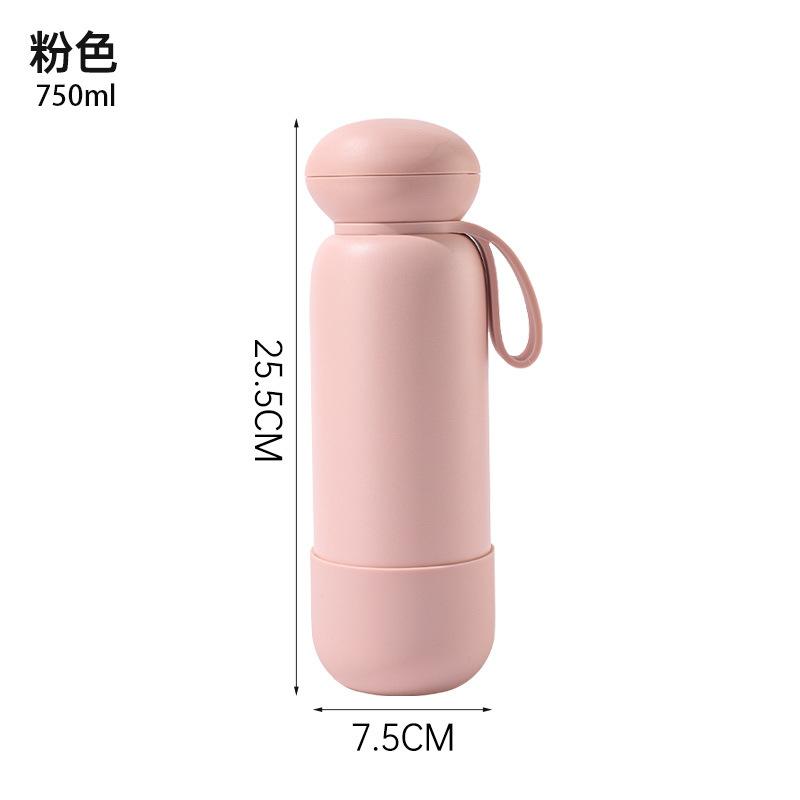 Borraccia Termica da 740 ml ad Alta Capacità con Manico Acciaio Inossidabile a Doppia Parete Sottovuoto per Bevande Regalo Tazza Termica da Esterno