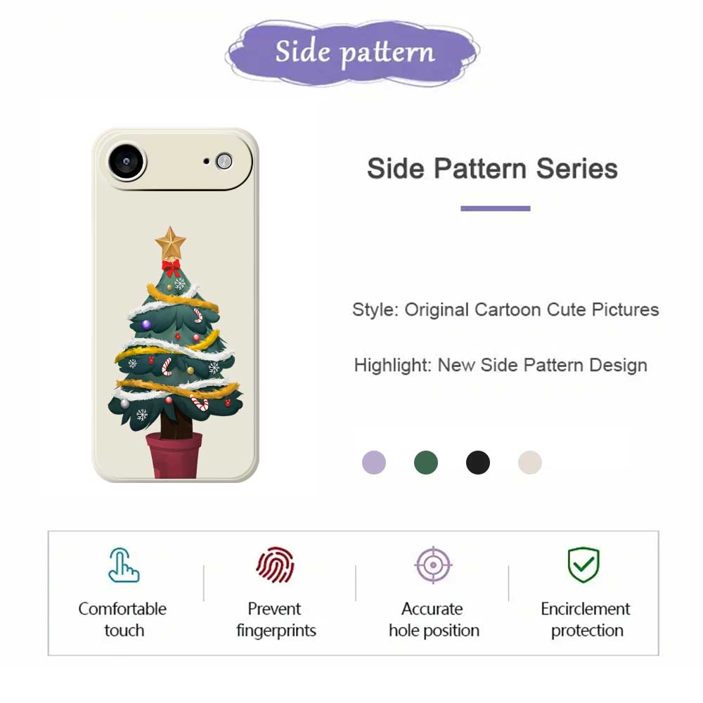 For iPhone 17 Air Case Christmas Tree Potted Plants Pattern Printing Straight Edge TPU Phone Back Cover
