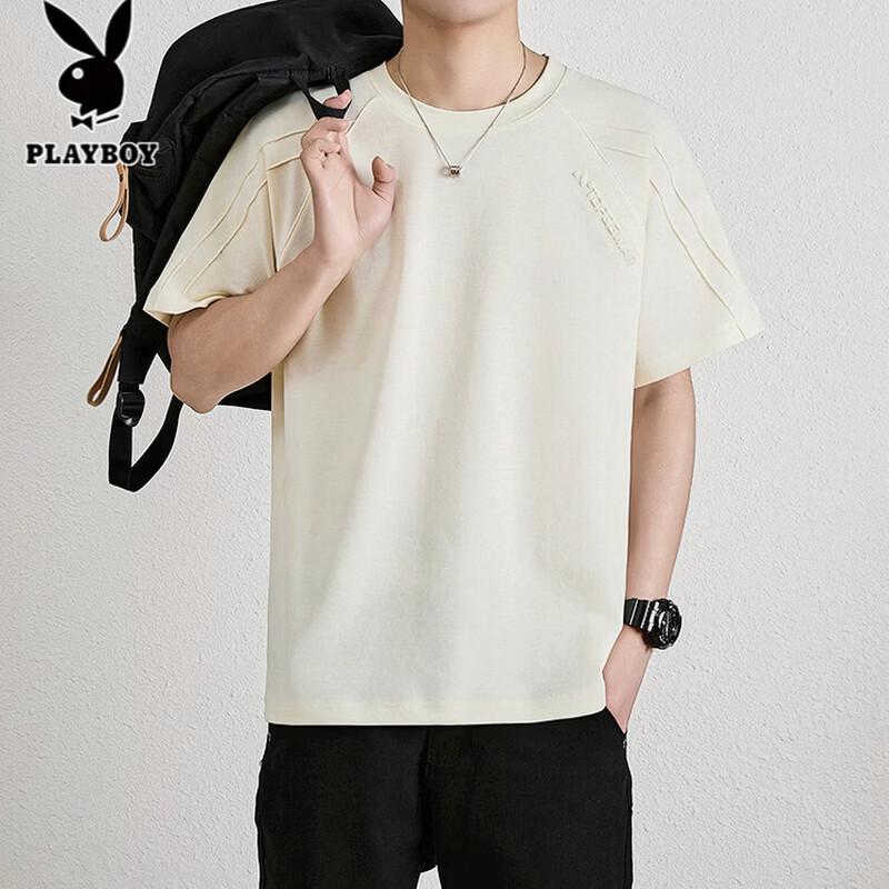 PLAYBOY Men s Heavyweight Pure Cotton Short Sleeve T-Shirt 3XL