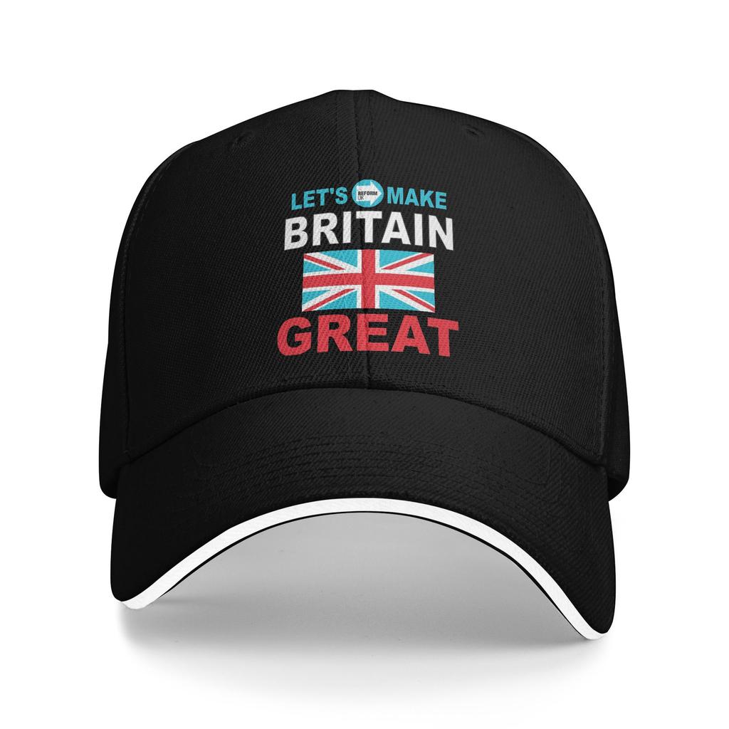 Lets Make Britain GREAT Again Sandwich Hats Men Women Reform UK Caps Fishing Hat Adjustable Polyester Baseball Cap Summer