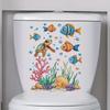 Cartoon Ocean Seaweed Fish Toilet Wall Sticker Self-Adhesive Waterproof Removable Bathroom Home Decor Art
