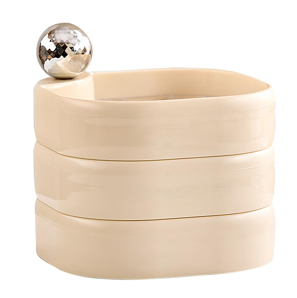 Rotatable Jewelry Box Multi Layer Plastic Anti Oxidation Delicate Rotating Jewelry Case for