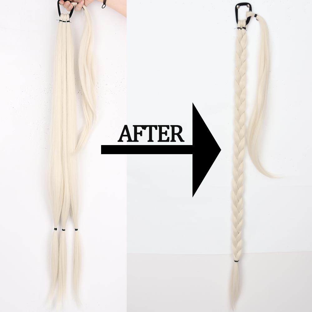 

MERISIHAIR синтетическое волокно плетеный хвостик шиньон 34 дюймов длинный прямой хвост для женщин черный коричневый наращивание волос 85 cm